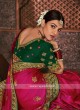 Satin Silk Rani Color Saree